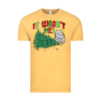 Vintage Mustard it wasn't me! christmas cat Vintage Tee - MaliasSmallBusiness