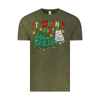 Vintage Olive it wasn't me! christmas cat Vintage Tee - MaliasSmallBusiness