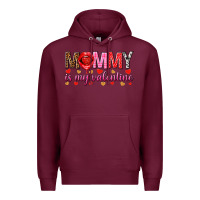Burgundy Mommy is my valentine mother's day Premium Hoodie - HowdyJamesFarm