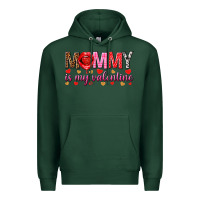 Sports Green Mommy is my valentine mother's day Premium Hoodie - HowdyJamesFarm