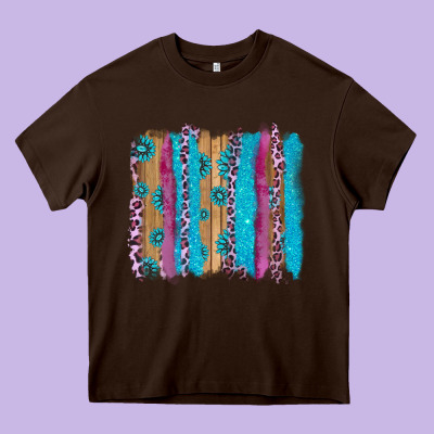 Gemstone And Pink Leopard Brushstrok Heavy Core Tee Designed By Adodesignshop