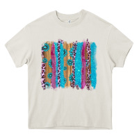 Cream gemstone and pink leopard brushstrok Heavy Core Tee - AdoDesignShop