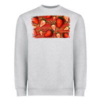 Heather Grey Strawberry Background Heavyweight Sweatshirt - Bettercallsaul