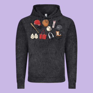 Baseball Mom Vintage Hoodie Designed By Maliassmallbusiness