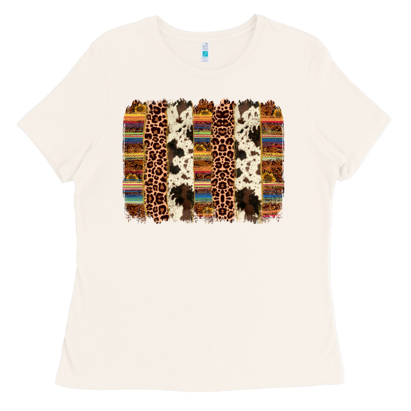 Serape Sunflower Cowhide Leopard Brushstroke Ladies Tee by AdoDesignShop | Teevron