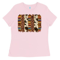 Bubblegum Pink serape sunflower cowhide leopard brushstroke Ladies Tee - AdoDesignShop