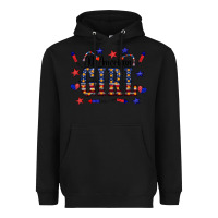 Black All American Girl Heavyweight Hoodie - CowCowDesign