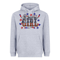 Heather Grey All American Girl Heavyweight Hoodie - CowCowDesign