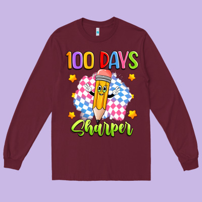 100 Days Sharper Long Sleeve Tee Designed By Artiststas