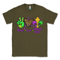 Army Green peace love mardi gras Classic Tee - JahusDesignShop