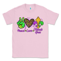 Bubblegum Pink peace love mardi gras Classic Tee - JahusDesignShop