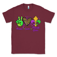 Burgundy peace love mardi gras Classic Tee - JahusDesignShop