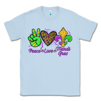Dusty Blue peace love mardi gras Classic Tee - JahusDesignShop