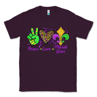 Plum peace love mardi gras Classic Tee - JahusDesignShop