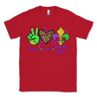 Red peace love mardi gras Classic Tee - JahusDesignShop
