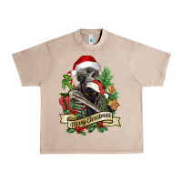 French Oak Merry Christmas skeleton with black cat Urban Heavy Tee - NancyCooperArtShop