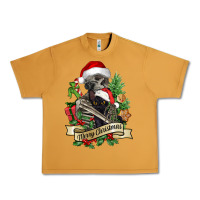 Peanut Butter Merry Christmas skeleton with black cat Urban Heavy Tee - NancyCooperArtShop