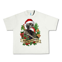 Pistachio Merry Christmas skeleton with black cat Urban Heavy Tee - NancyCooperArtShop
