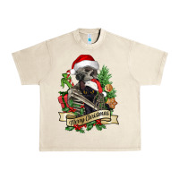 Sandshell Merry Christmas skeleton with black cat Urban Heavy Tee - NancyCooperArtShop
