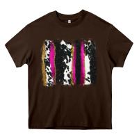 Chocolate Brown cow , yellow and pink glitter brushstrokes Heavy Core Tee - AdoDesignShop