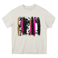 Cream cow , yellow and pink glitter brushstrokes Heavy Core Tee - AdoDesignShop