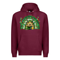 Burgundy St. Patrick's rainbow Premium Hoodie - CowGirlArtShop