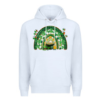 White St. Patrick's rainbow Premium Hoodie - CowGirlArtShop