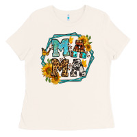 Bone sunflowers hexagon frame mama Ladies Tee - Jasminsmagicworld