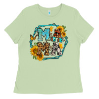 Matcha sunflowers hexagon frame mama Ladies Tee - Jasminsmagicworld