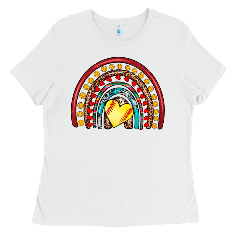 Softball Rainbow Ladies Tee by Artiststas | Teevron