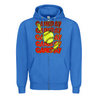 True Royal Game day softball lightning bolt Zipper Hoodie - HowdyJamesFarm