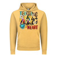 Vintage Mustard teaching is a work of heart Vintage Hoodie - NancyCooperArtShop