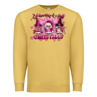 Antique Gold i'm dreaming of a pink christmas Premium Sweatshirt - FaDigitalArtStudio