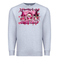 Heather Grey i'm dreaming of a pink christmas Premium Sweatshirt - FaDigitalArtStudio