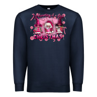 Navy i'm dreaming of a pink christmas Premium Sweatshirt - FaDigitalArtStudio