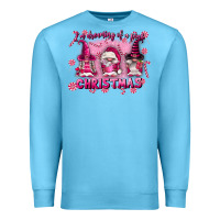 Ocean Blue i'm dreaming of a pink christmas Premium Sweatshirt - FaDigitalArtStudio