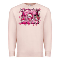 Pale Pink i'm dreaming of a pink christmas Premium Sweatshirt - FaDigitalArtStudio