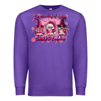 Purple i'm dreaming of a pink christmas Premium Sweatshirt - FaDigitalArtStudio