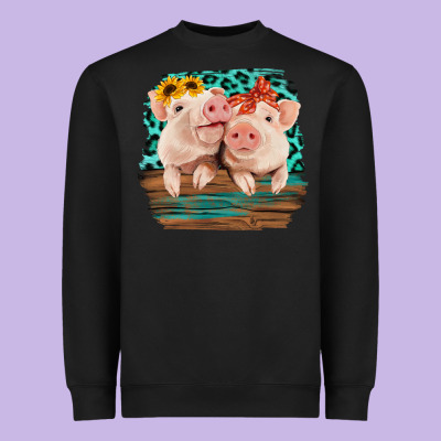 Cute Couple Pigs Heavyweight Sweatshirt Designed By Bettercallsaul