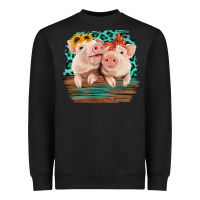 Black Cute Couple Pigs Heavyweight Sweatshirt - Bettercallsaul