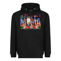 Black All American Mama Cow Flowers Heavyweight Hoodie - CowCowDesign