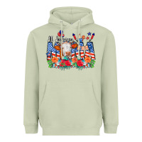 Matcha All American Mama Cow Flowers Heavyweight Hoodie - CowCowDesign