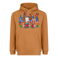 Meerkat All American Mama Cow Flowers Heavyweight Hoodie - CowCowDesign