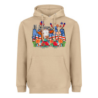 Mushroom All American Mama Cow Flowers Heavyweight Hoodie - CowCowDesign
