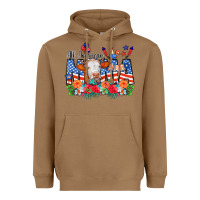 Toasted Coconut All American Mama Cow Flowers Heavyweight Hoodie - CowCowDesign