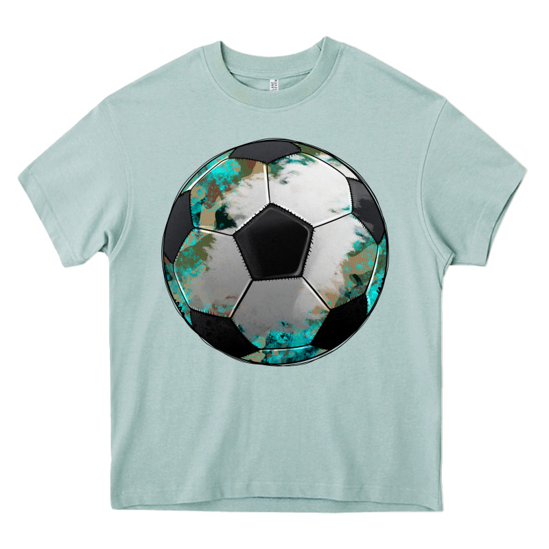 Western Sport Soccer Camouflage Turquoise Pattern Heavy Core Tee by Artiststas | Teevron