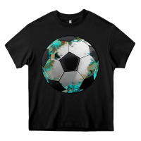 Black western sport soccer camouflage turquoise pattern Heavy Core Tee - Artiststas