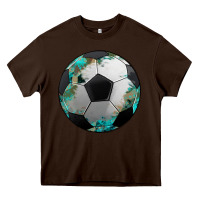 Chocolate Brown western sport soccer camouflage turquoise pattern Heavy Core Tee - Artiststas