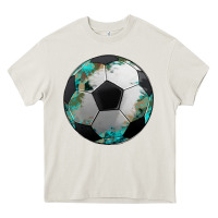 Cream western sport soccer camouflage turquoise pattern Heavy Core Tee - Artiststas