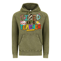 Vintage Olive tired as a teacher Vintage Hoodie - NancyCooperArtShop